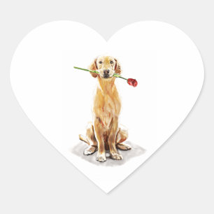 Golden Retriever Heart Sticker