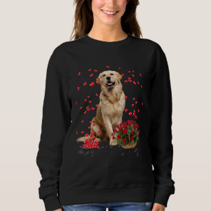 Golden Retriever Hearts Balloons And Rose Basket V Sweatshirt