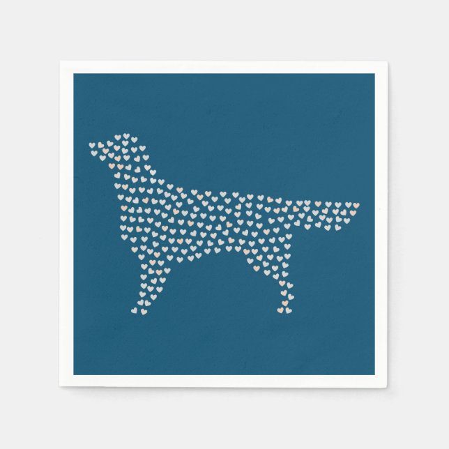 Golden Retriever Hearts Napkin (Front)