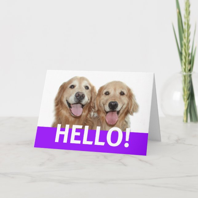 Golden Retriever Hello Greeting Card (Front)