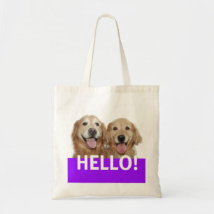 Golden Retriever Hello Tote Bag