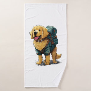 Golden Retriever Hiking and Camping Bath Towel