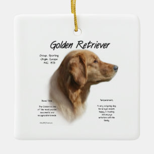 Golden Retriever History Design Ceramic Ornament