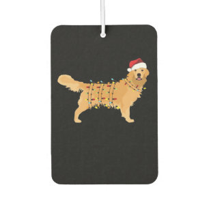 Golden Retriever Holiday Christmas Light Essential Car Air Freshener