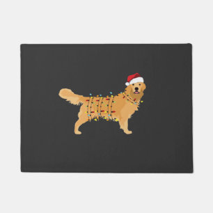 Golden Retriever Holiday Christmas Light Essential Doormat