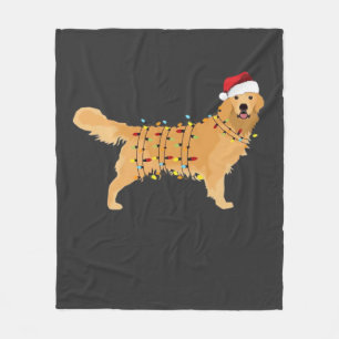 Golden Retriever Holiday Christmas Light Essential Fleece Blanket