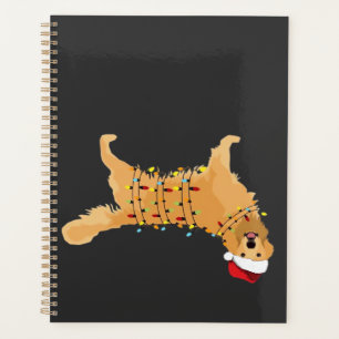 Golden Retriever Holiday Christmas Light Essential Planner