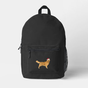 Golden Retriever Holiday Christmas Light Essential Printed Backpack