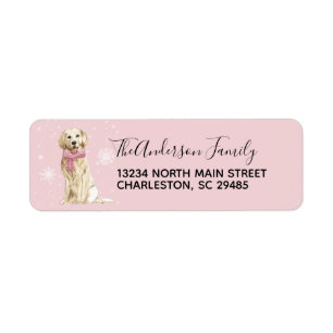 Golden Retriever Holiday Christmas Return Address Return Address Label