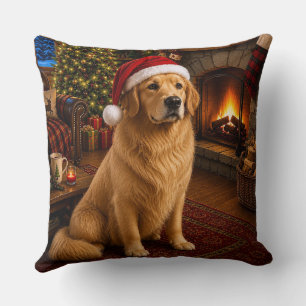 Golden Retriever Holiday Cushion