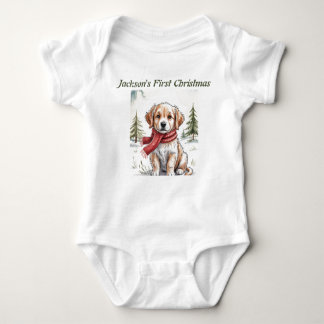 Golden Retriever Holiday Dog, Dog Lover, Baby Bodysuit