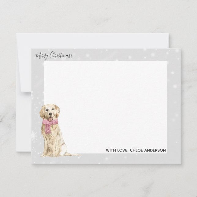 Golden Retriever Holiday Note Cards (Front)