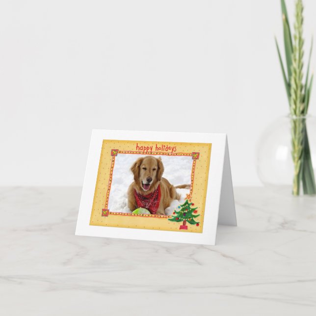 Golden Retriever Holiday Stationary Card (Front)