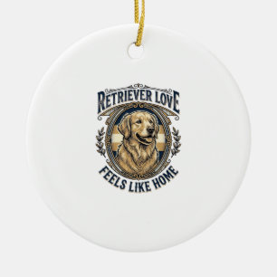 Golden Retriever Home Comfort Vintage Engraving Do Ceramic Ornament