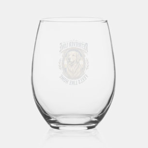 Golden Retriever Home Comfort Vintage Engraving Do Stemless Wine Glass