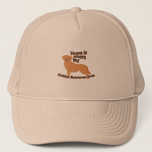 Golden Retriever Home Trucker Hat (Front)