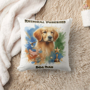 Golden Retriever Honours Purebred Dog Day Cushion