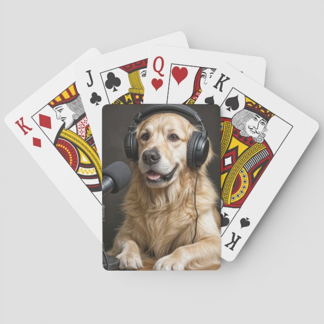 Golden Retriever Hosting a Podcast Playing Cards (Back)