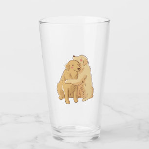 Golden Retriever hug Glass