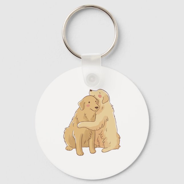 Golden Retriever hug    Key Ring (Front)