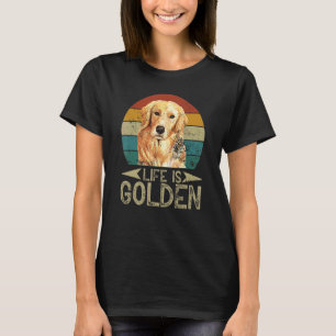 Golden Retriever Hund Life is golden retro vintage T-Shirt