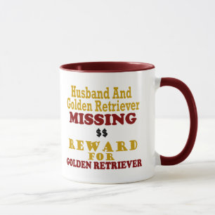 Golden Retriever & Husband Missing Reward For Gold Mug