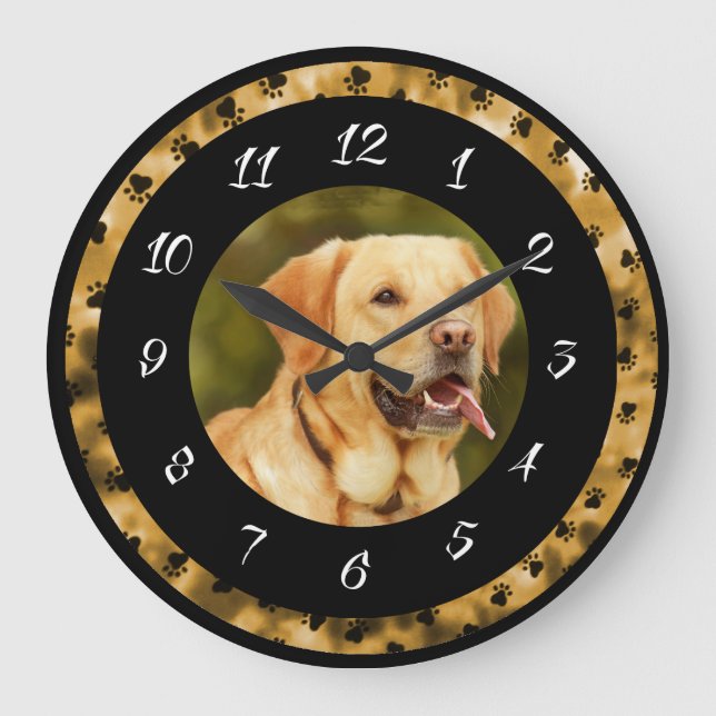 Golden Retriever i Large Clock (Front)