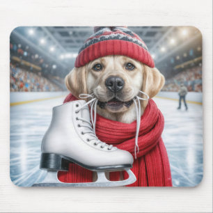 Golden Retriever Ice Hocky Mouse Pad