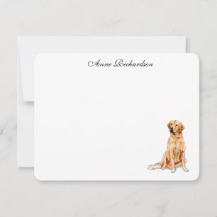 Golden Retriever illustration flat Thank You Card