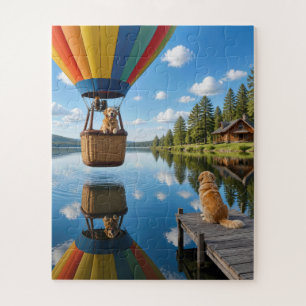 Golden Retriever in a Hot Air Balloon Jigsaw Puzzle