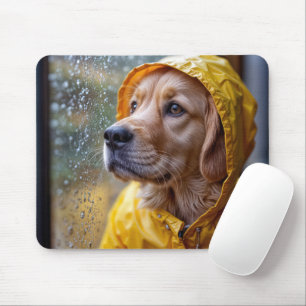 Golden Retriever In a Rain Slicker Mouse Pad