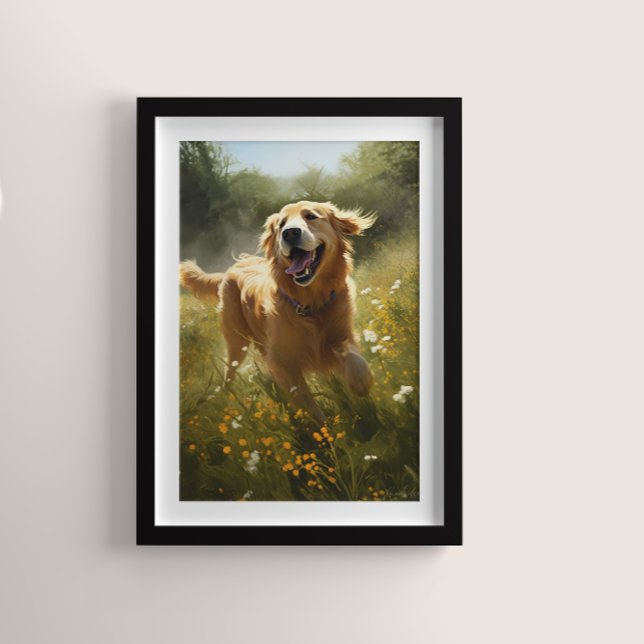 Golden Retriever in a Sunlit Meadow Poster (Creator Uploaded)