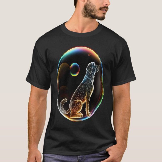 Golden retriever in bubble  dogs T-Shirt (Front)