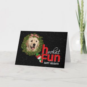 Golden Retriever In Christmas Wreath Card