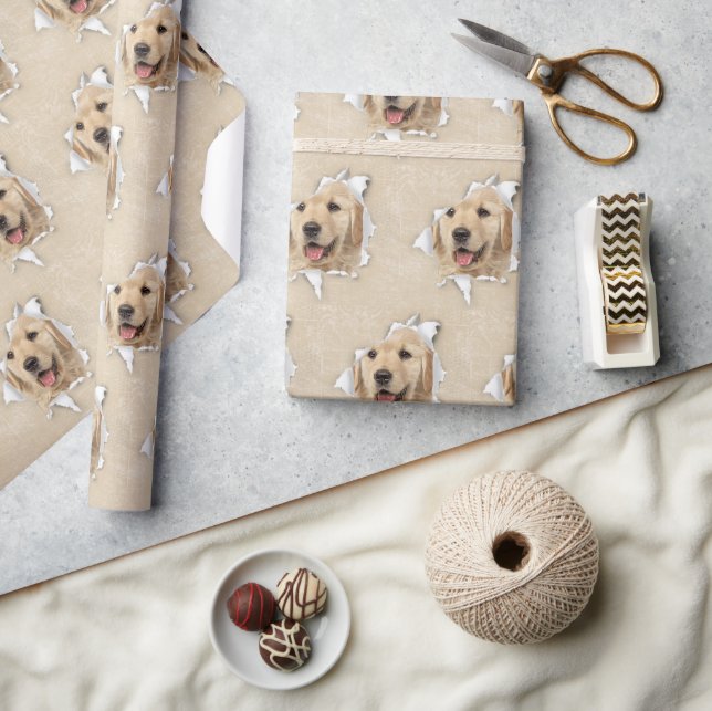 Golden Retriever In Paper Hole (Crafts)