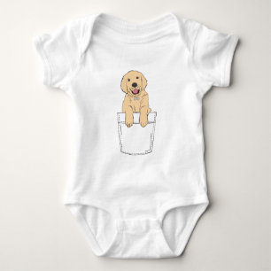 Golden Retriever in Pocket Clipart Cute Puppy Clip Baby Bodysuit
