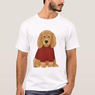 Golden Retriever in Red Sweater