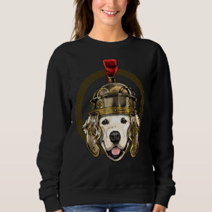 Golden Retriever In Roman Helmet Centurion Legionn Sweatshirt