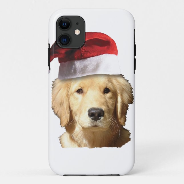 Golden Retriever In Santa Hat Case-Mate iPhone Case (Back)