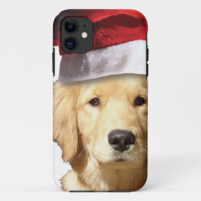 Golden Retriever In Santa Hat Case-Mate iPhone Case (Back)