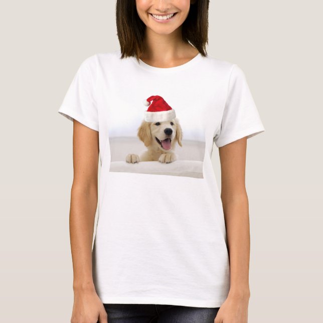 Golden Retriever In Santa Hat women's Tank Top (Front)
