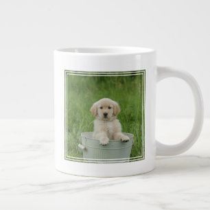 Golden Retriever In Wash Basin Large Coffee Mug