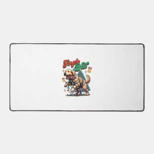Golden Retriever Jingle Bell Santa Christmas Holid Desk Mat