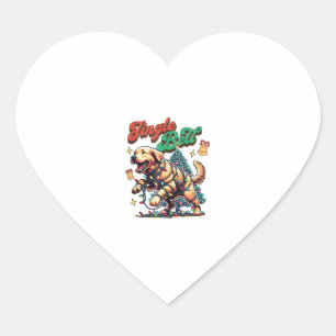 Golden Retriever Jingle Bell Santa Christmas Holid Heart Sticker