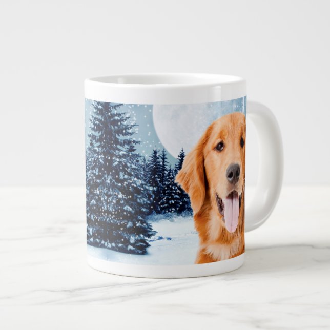 Golden Retriever Jumbo Mug (Front Right)