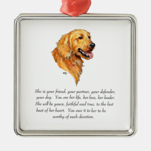 Golden Retriever Keepsake Metal Tree Decoration