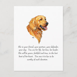 Golden Retriever Keepsake Postcard