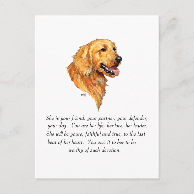 Golden Retriever Keepsake Postcard (Front)