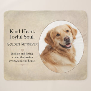 Golden Retriever Kind Heart Joyful Soul Sherpa Blanket