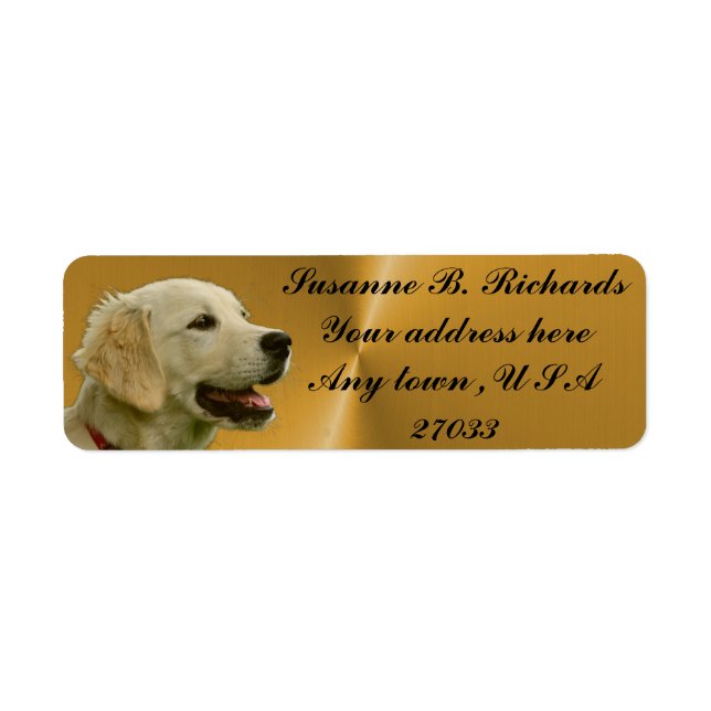 Golden Retriever Label Return Address Label (Front)